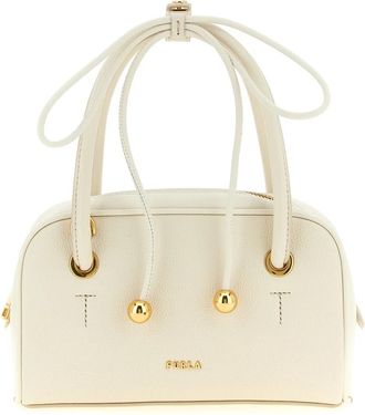 Furla Poppy Dome S - Dames - Handtassen - Wit - ONE Size - Leer - Tassen