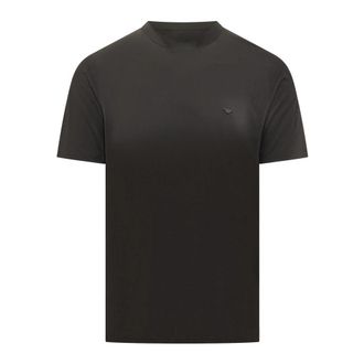 Emporio Armani Modal zijdemix T-shirt met ronde hals - Heren - T-shirts - Zwart - XL - Leer - Tops