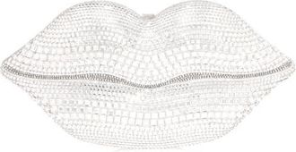 Judith Leiber Lips Crystal Embellished Clutch in Silver Rhine Multi at Nordstrom
