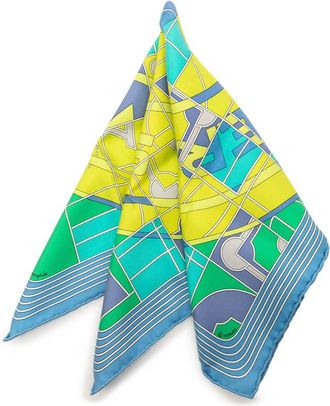 Herm&egrave;s Pre-owned Hermes Sport Pocket Square Silk Handkerchief Ladies T5K12R00DS9ONT1P