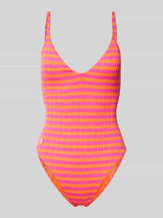 Polo Ralph Lauren Badeanzug mit Strukturmuster in Pink, Gr&ouml;&szlig;e XL