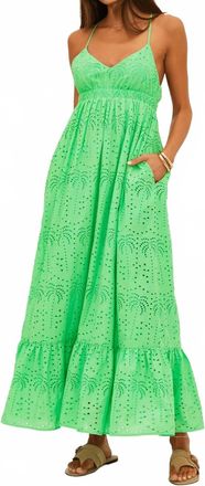 Beach Riot Ruthie Cotton Voile Maxi Sundress In Palm Eyelet