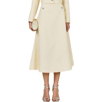 endless rose A-Line Tweed Midi Skirt in Butter at Nordstrom, Size X-Small