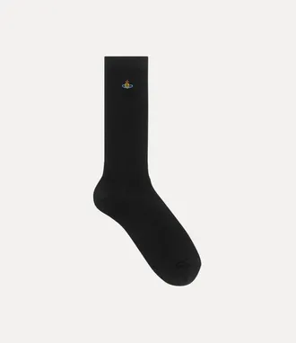 Vivienne Westwood Ribbed Crew Sock Ribbed Crew Cotton Black 4-5 Unisex