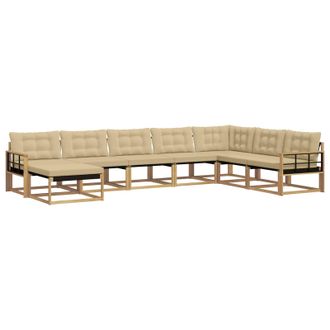 vidaXL Conjunto De Sof&aacute;s De Exterior Con Coj&iacute;n 8 Pcs Y Beige Vidaxl