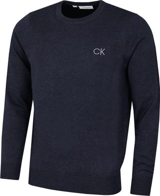 Calvin Klein Mens Round Neck Tour Sweater - Navy Marl - XXXXL