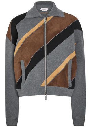 Versace Panelled Wool-blend Jacket - Grey - 42 (UK10 / S)