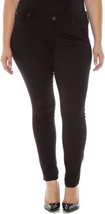 Slink Jeans The Skinny Stretch Denim Jeans in Solid Black at Nordstrom, Size 12W