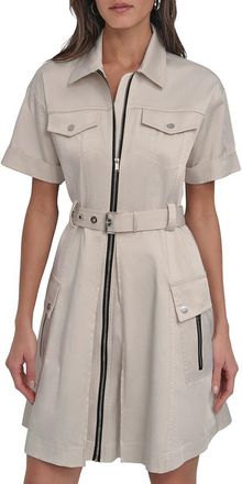 DKNY Shirt Dress with Front Zipper