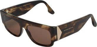 Victoria Beckham Rechthoekige acetaat zonnebril met UV-bescherming - Dames - Zonnebrillen - Bruin - ONE Size - Accessoires