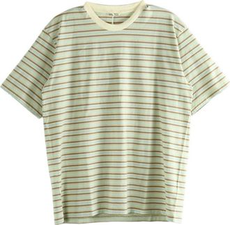 Auralee gestreiftes Baumwoll-T-Shirt