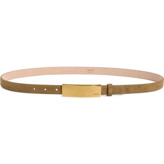 Khaite Berlin Leather Belt in Mud at Nordstrom, Size 100