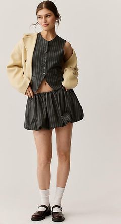 Nia Tropez Bubble-Hem Mini Skirt