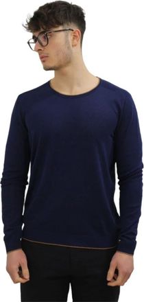 Gaud&igrave; Trui met ronde hals - Heren - Ronde hals truien - Blauw - 2XL - Katoen - Truien & Vesten