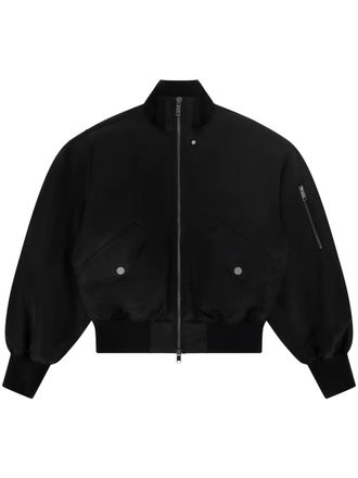 Entire studios Black Cropped Voluminous-Sleeve Jacket