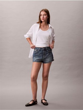 Calvin Klein Jeans Calvin Klein Womens Denim Mini Shorts - Blue - 27