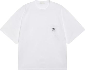 Versace T-shirt met logo en Medusa-borduurwerk - Heren - T-shirts - Wit - M - Tops