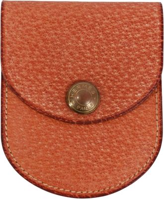 Herm&egrave;s Brown Leather Coin Purse/Coin Case (Pre-Owned)