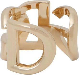 Dolce & Gabbana Accessoires, unisex, Geel, S, DG Logo Ring