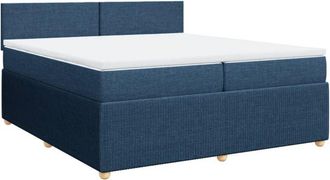 vidaXL Vidaxl - Cama Box Spring Con Colch&oacute;n Tela Azul 200x200 Cm