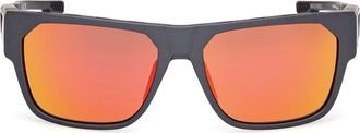 adidas 57mm Navigator Sunglasses in Matte Black /Roviex Mirror at Nordstrom
