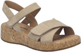 Josef Seibel Evita 03 Slingback Platform Wedge Sandal in Creme Nubuck at Nordstrom, Size 10-10.5Us
