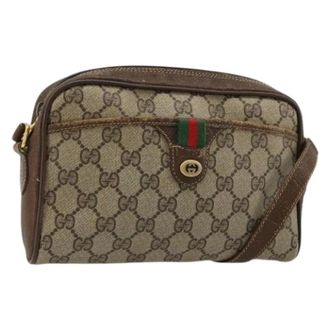 Gucci Pre-owned Cross Body Bags, female, Beige, Size: ONE SIZE Pre-owned Vintage GG Canvas Shoulder Bag