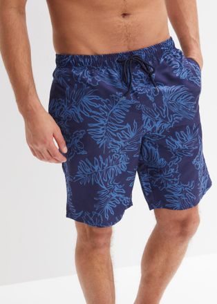 Bonprix Badeshorts BONPRIX Badeshorts Herren, Herren, Gr. 68/70 (4XL), N-Gr, blau (dunkelblau, blau floral), Web, Polyester, bedruckt, Badehosen Badeshorts, m