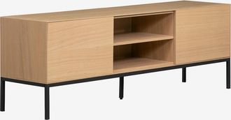 Sklum Mueble Tv 160x40 Cm En Mdf Y Chapa De Roble Bromley Sklum