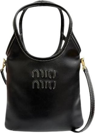 Miu Miu Pre-owned Ivy Leather 2way Shoulder Bag - Dames - Vintage Schoudertas - Zwart - ONE Size - Leer - Vintage