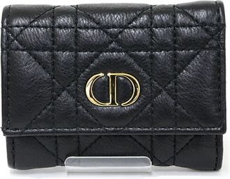 Dior Black Leather Wallet (Tri-Fold) (Pre-Owned)