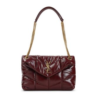 Saint Laurent Dark Ruby Puffer Small Shoulder Bag