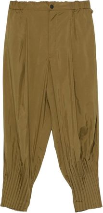 Homme Plissé Issey Miyake Pantaloni a gamba ampia - Verde