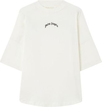 Palm Angels Off White Logo Crew Neck T-Shirt