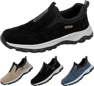 Generic Extra Wide Mens Walking Hiking Shoes Slip On Trainers Comfortable Non-Slip Athletic Sneakers Outdoor Trekking Sneakers Soft Insole Casual Shoes with A