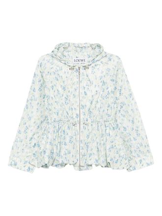 Loewe Hoodie met bloemenprint - Wit