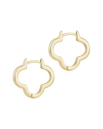 Adornia Adornia 14K Plated Clover Hoop Earrings