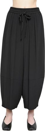 Meimeij Wijde pijpen Crepe de Chine broek - Dames - Wijde Broeken - Zwart - XS - Broeken