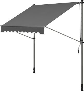 Songmics Toldo retr&aacute;ctil para exterior de 200 x 120 cm de color gris antracita