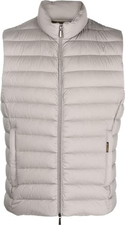 Moorer quilted-finish zip-up gilet - men - Polyamide/Polyester/Polyurethane - 48 - Neutrals