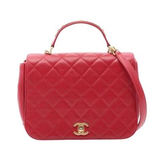Chanel Pre-owned Vintage Schoudertas - Dames - Pre-owned - Rood - Maat: ONE Size Leer