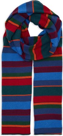 Gallo Unisex eenvoudige blauwe sjaal met veelkleurige strepen - unisex - Wintersjaals - Veelkleurig - ONE Size - Accessoires