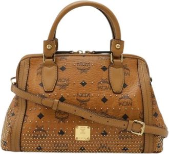 MCM Pre-owned Borsa Logo Mini Boston 2Way PVC Pelle - - Pre-owned - Donna - Marrone - ONE SIZE