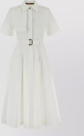 Burberry poplin shirt dress belted waist midi