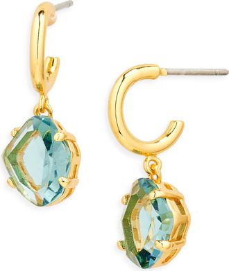 Kate Spade New York treasure trove drop huggie hoop earrings in Blue/Yellow Gold at Nordstrom Rack