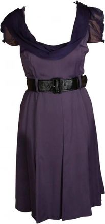 Prada Dames, Jurken, Paars, Maat: S Zijde