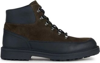Geox Groene Grip Enkellaarzen - Heren - Veterlaarzen - Groen - 44 EU - Leer - Schoenen