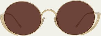 Loewe Island 50mm Metal Rimless Round Sunglasses