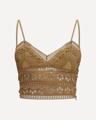 Charo Ruiz Ibiza Melie Top in cotton voile and embroidered lace Female M