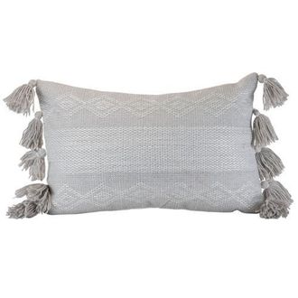 Foreside Home And Garden Adeline Outdoor Decorative Accent Pillow 14 x 22 in Gray at Nordstrom, Size Medium